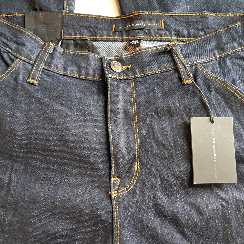 Flying Monkey Blue Jeans High Rise Wide Leg Bell Bottoms Size 29